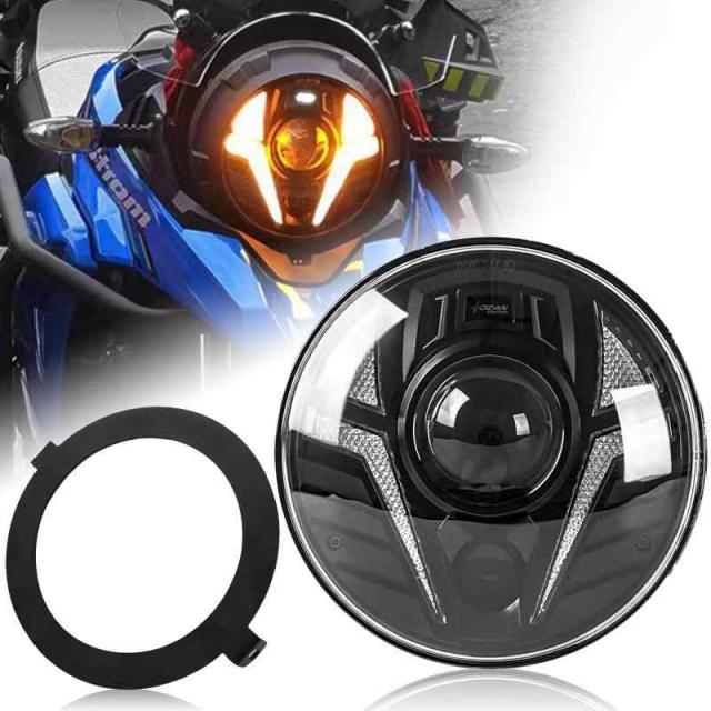 Vストローム250用 7インチLED ヘッドライトH4 Hi/Loハイビームロービーム切り替えホワイト/イエローDRL ヘッドライト適用 スズキ Vstrom 250 DL250 V-Strom 高輝度 防水 (メカヘッドライト)の通販は