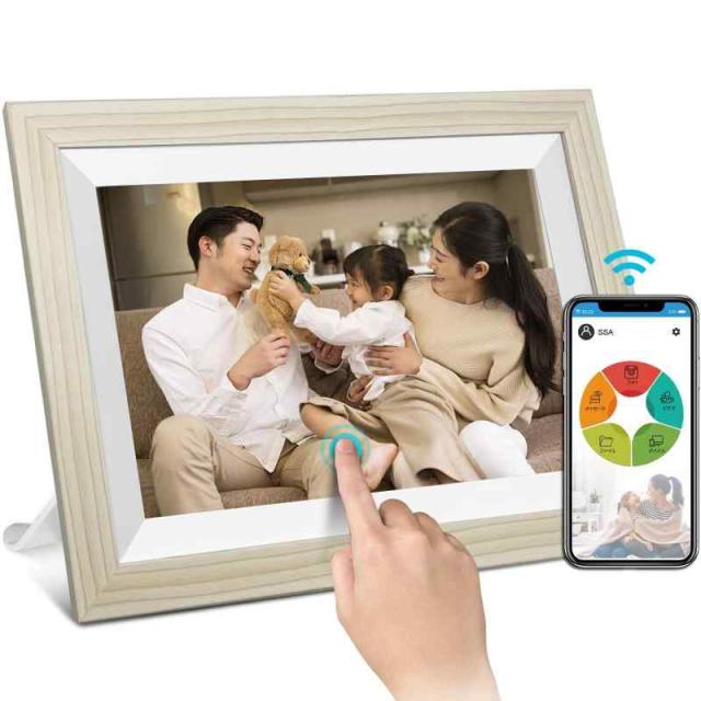 WiFiデジタルフォトフレーム (白木目)の通販は