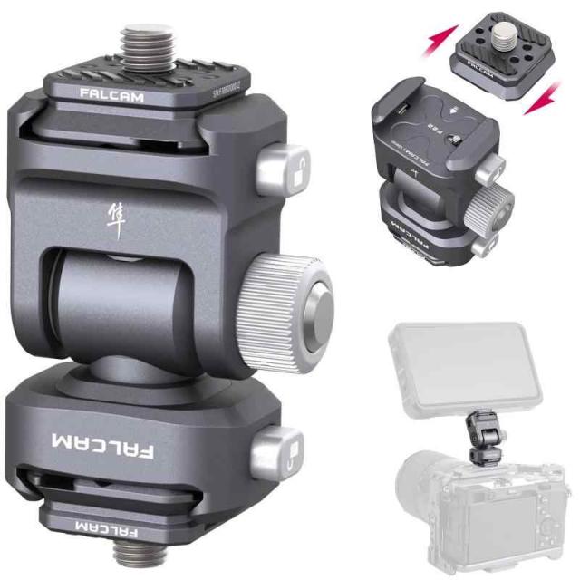 Ulanzi F22 カメラモニターマウントアクセサリー クイックリリース 2wayフルードヘッド ミニ ダブルボールヘッド モニターホルダー アダプター180°回転 レンチ付き デジタル一眼レフカメラマイク/LEDビデオライト/モニター/三脚/一脚用の通販は 13,675円