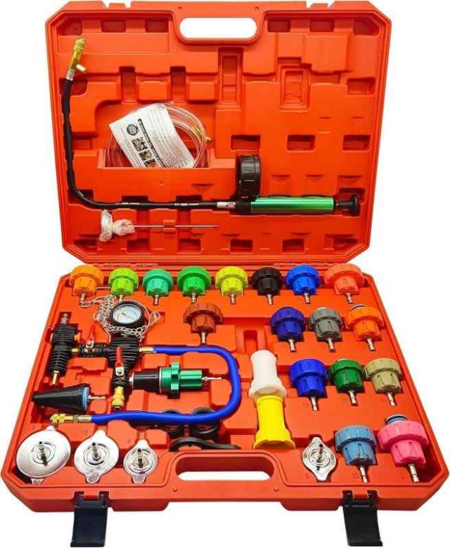 ラジエーターリークテスター プレッシャーテストキット 34個セット 冷却システムテストツールキット 漏れ 点検工具の通販は 17,250円