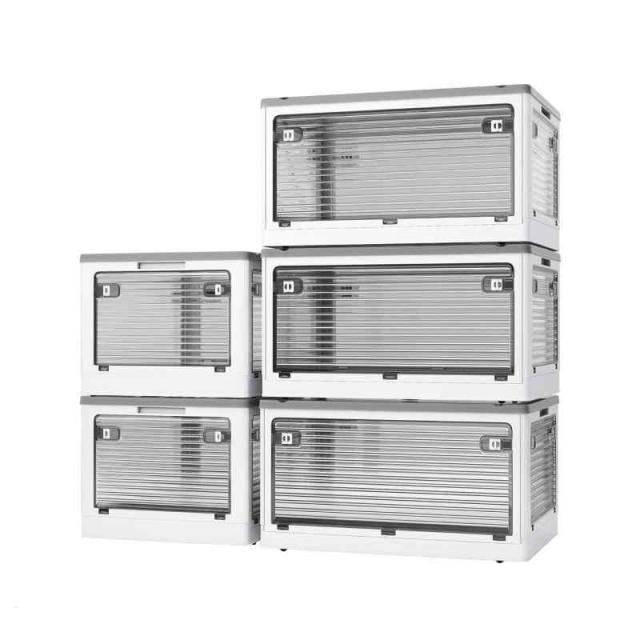 XINYF 収納ボックス 折りたたみ 蓋付き 積み重ね 全方向から取り出せる 収納ケース プラスチック キャスター付き おしゃれ 組立簡単 多機能 防塵 防カビ 防湿 無臭 透明 厚み 強い耐荷重 大容量 家庭用 車用 (40.5×29×24cm-28.2 8,062円