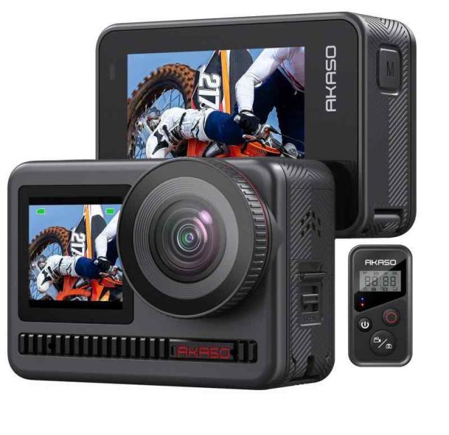 AKASO Brave8 アクションカメラ 4K60fps 48MP 8Kタイムラプス ウェアラブルカメラ 16倍スローモーション IPX8本機防水10M 水中カメラ スーパースムーズ手ぶれ補正 1550mAhバッテリー2個 アクションカム 音声制御機能 の通販は
