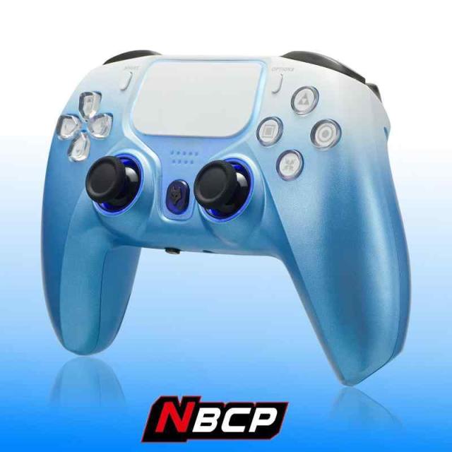 NBCP (シャドウウルフ) PS4ワイヤレスコントローラー：六軸ジャイロセンサー搭載、ホールトリガー、高精度ジョイスティック、20回/秒の連射対応、マイク付きイヤホンジャック、ワンタッチウェイクアップ、ジョイスティックの幻彩ライトデザイン、1200mAhの通販は 5,749円