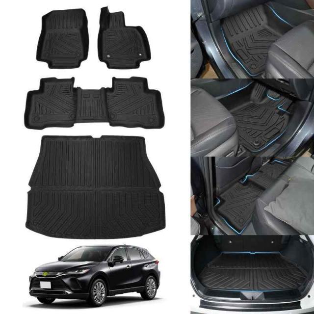 Jiooy トヨタ ハリアー80系 3Dフロアマット ラゲッジマット 立体カーマット フルセット AXUH80/AXUH85 車種専用 3D立体構造 TPE素材 縁高 防水マット 滑り防止 汚れ防止 カスタムパーツ 保護パーツ カー用品 4点セット ブラッ 12,166円