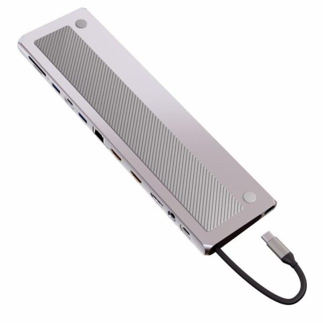 エアリア REVERSIBLE TWELEVE Ver.DP ノートパソコン ドッキングステーション 4K HDMI DP USB SD/MicroSDカードリーダー 3.5mmAudio LAN PD 最大100W 増設 リバーシブル SD-CMULTI
