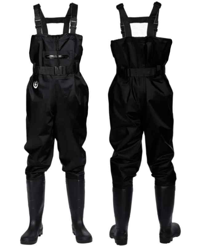 [unizom] ウェーダー 釣り 胴長 長靴 【インナーメッシュ】【ベテランアングラー推奨】 ラジアルソール 防水 スーツ チェストハイ フィッシングウェーダー (26cm~27cm, ブラック/ナイロン インナーメッシュ搭載)の通販は