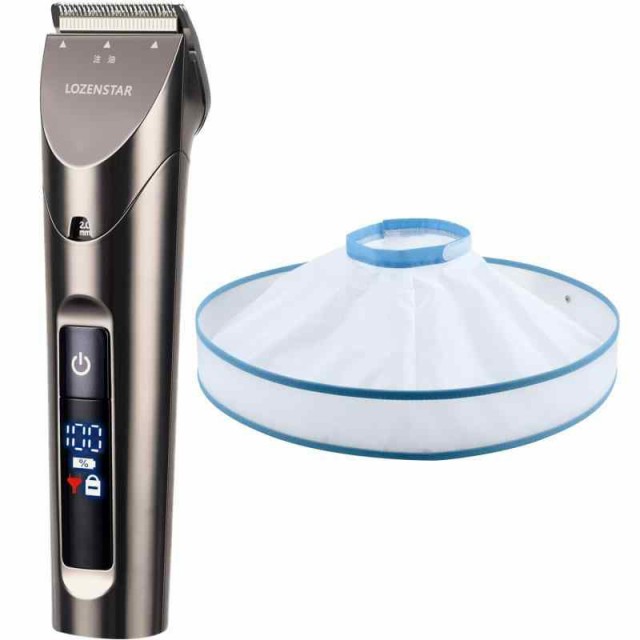 【セット品】 ロゼンスター 電動バリカン デジタル充電交流式 ヘアカッター ヒゲトリマー 散髪 海外兼用 水洗い可能 IPX6 刈り高さ4段階調整 + 散髪用ケープ カットクロス (大人/子供 兼用) AZ969CAPEの通販は