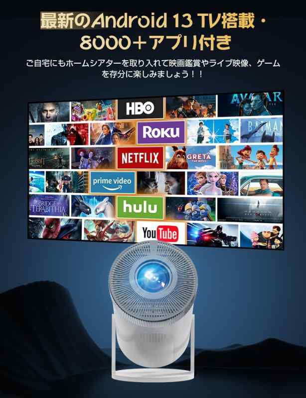 Zyvrex プロジェクター 家庭用【Android TV搭載・18000 楽天市場】Zyvrexプロジェクター家庭用【AndroidTV搭載・270