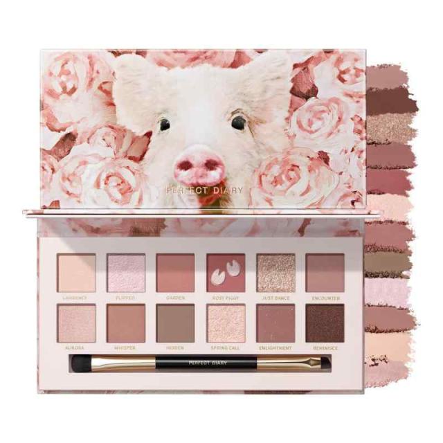 PERFECT DIARY パーフェクトダイアリー 動物アイシャドウパレット (1.2gx12色) (ローズピンク)の通販は 4,810円