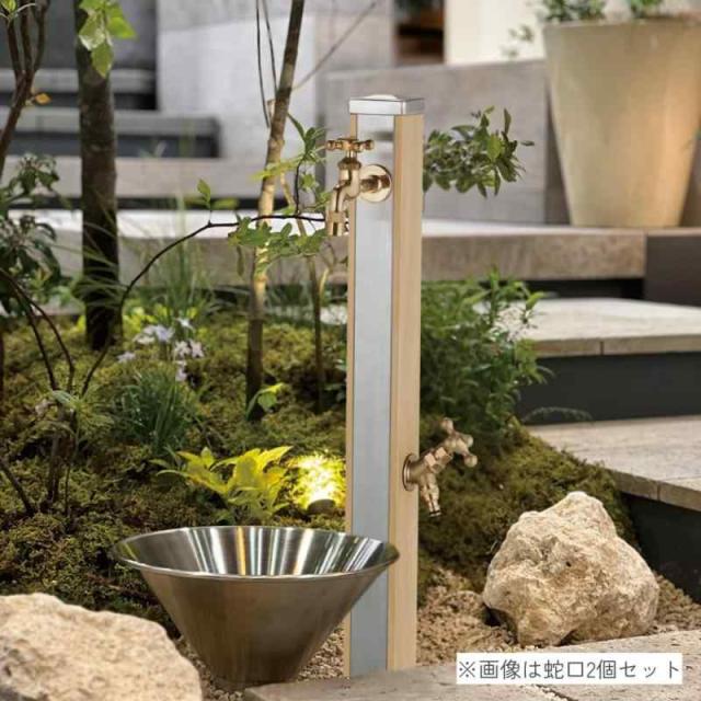 水栓・蛇口 ユニソン(UNISON) 立水栓 スプレスタンド70 ウッドブラック 蛇口1個セット ゴールド 600511110 幅7.4×高さ70(10 ユニソン(UNISON) 立水栓 スプレスタンド70 ウッドベージュ