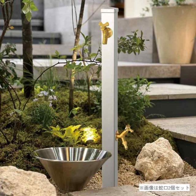 ユニソン(UNISON) 立水栓 スプレスタンド60 左右仕様 シャインチーク 蛇口2個セット シルバー 600532420 幅6.4×高さ 立水栓 スプレスタンド60ソリッド 左右仕様 蛇口なしUNISON&frasl;ユニソン (メーカー直送・代金引換不可)