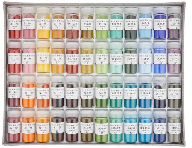 ナカガワ胡粉 日本画用絵具 鳳凰 岩絵具 桃山 48色セット 文房具