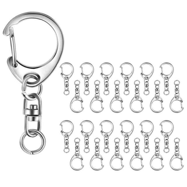 サムコス キーホルダー金具 キーリング アクセサリー DIY 手芸用品 (A(30個,シルバー))