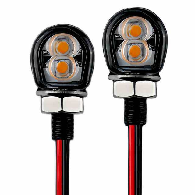 RXCARGO バイク用ウィンカー 汎用 led アンバー 12V 高輝度 ミニ ナノ 小型 防水 オートバイ用 車検対応 ヤマハの用 スズキの用 ハーレーの用 ホンダの用 カワサキの用 2個セット 