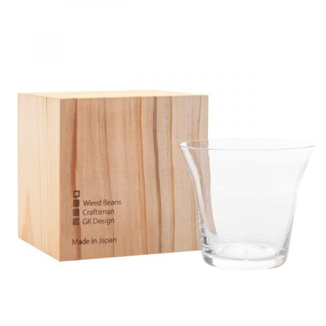 Wired Beans ワイヤードビーンズ 生涯を添い遂げるグラス ROCKタンブラー ロックグラス タンブラーグラス ハイボールグラス 370ml 国産杉箱入り (01. クリア)