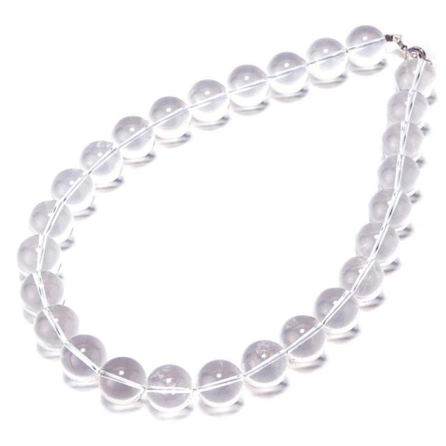 [石輝] 天然本水晶 18mm 極太 数珠 ネックレス メンズ パワーストーン 天然石 022