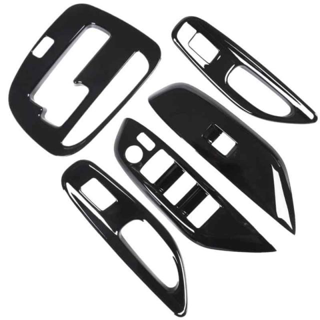 Newkingz ヤリス ヤリスクロス パーツ アクセサリー ドレスアップ 内装 インテリアパネル ガソリン車専用 シフトパネル・ドアスイッチカバーセット（木目調） (シフトパネル・ドアスイッチカバーセット（ピアノブラック）)の通販は 5,628円