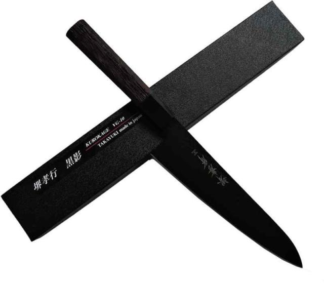 堺孝行 黒影 槌目フッ素加工和式包丁 (和牛刀210mm 07493)