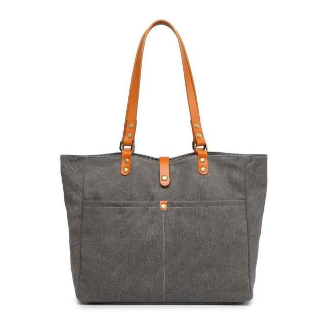 [CREATOR] トートバック 帆布 ショルダーバッグ 6号帆布とヌメ革 キャンバス トートバッグ メンズ A4 大容量 通勤 マグネットポケット 3 色 (グレー)の通販は 5,135円