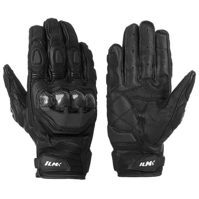 ILM バイク グローブ 革 (ヤギ革) 滑り止め ハードプロテクター 耐衝撃 耐久性 オートバイ手袋 タッチパネル対応 通気性 春夏秋冬 オールシーズン アウトドア 作業用 ドライバー 男女兼用 革手袋 (ブラック, L)の通販は 6,102円