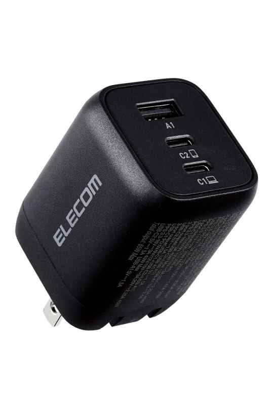 エレコム(ELECOM) 充電器 Type-C 3ポート USB-C×2 USB-A×1 65W USB PD対応 PPS対応 折りたたみ式プラグ GaN採用 【 iPhone16 iPad Macbook Air Windows PC など対応】 ブラッの通販は 5,184円