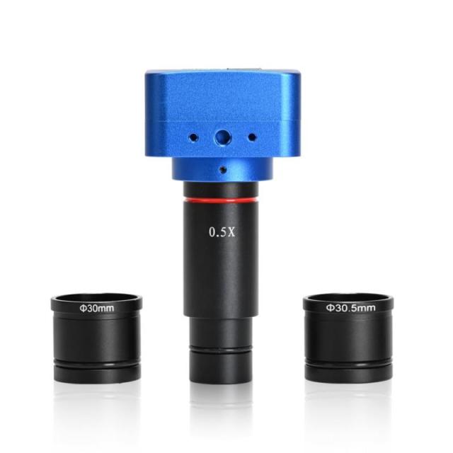 HAYEAR 12MP1 / 2.3 カラーIMX 377 CMOSイメージセンサー 2.0 USB出力インターフェース ビデオ顕微鏡カメラ デジタル接眼レンズカメラ 0.5X接眼レンズとDIA 30/30.5MMアダプター付き (1200Ｂ青)