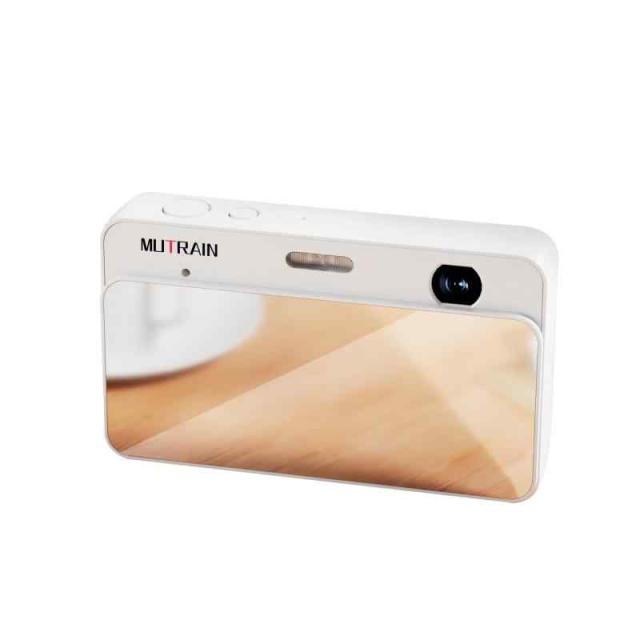 MUTRAIN スライドオープンデジタルポイント&シュートカメラ ミラー付き 1080P 写真撮影練習 X10 32G (ホワイト)