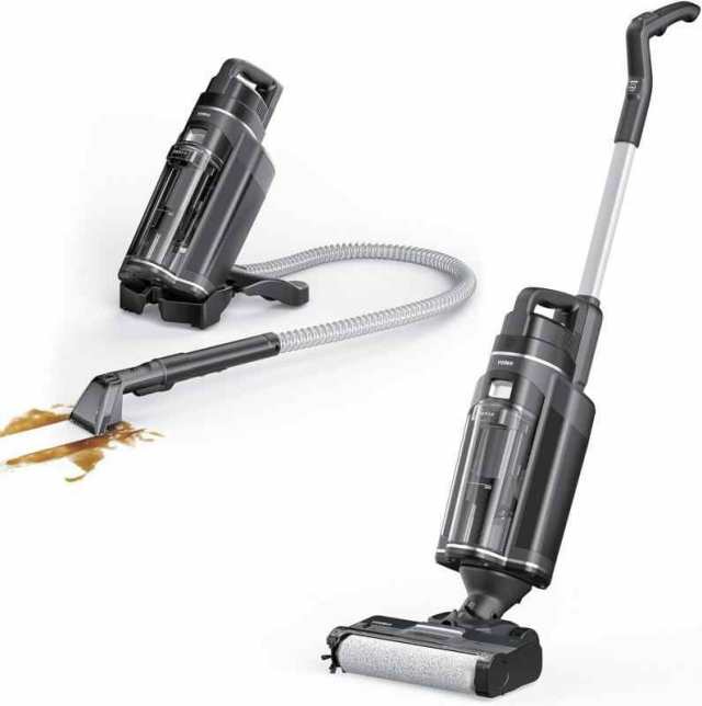 【水拭き×乾拭き×吸引】 Yadea Shine Pro 8 水拭き掃除機 スティッククリーナー 強力吸引 コードレス 水も吸える 乾湿両用 電動モップ 床掃除 自走式 電解水 高速回転 静音 軽量 除菌 家電 年末年始 長時間稼働 12ヶ月 ブラック
