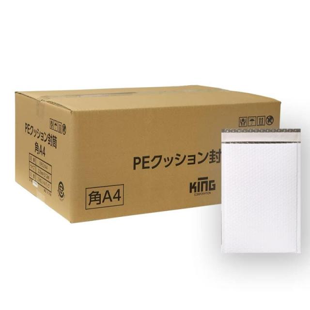 キングコーポレーション クッション封筒 PE 耐水タイプ 角A4号 ネコポス クリックポスト対応 100枚入 EPECKA4-4 ホワイトの通販は
