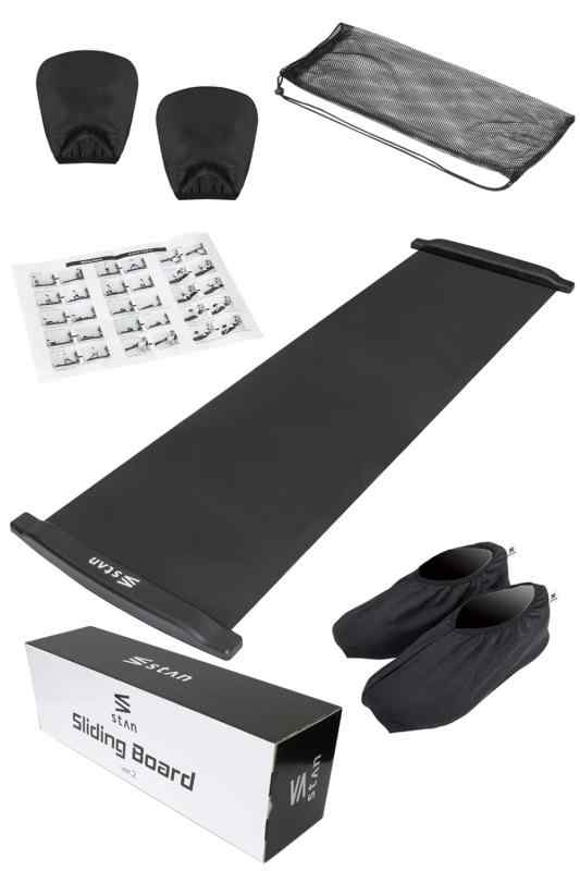 stan スライドボード スライディングボード 180cm 230cm 体幹 下半身 筋トレ スケート トレーニング (180cm(ver.2), ブラック)
