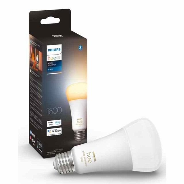 Philips Hue スマート電球 E26 100W ホワイトグラデーション 1個 - フィリップスヒュー LEDライト スマートライト アレクサ対応 照明 1600lm 電球色 昼白色 調光 調色 スマートホーム 間接照明 音声操作 アプリ操作の通販は