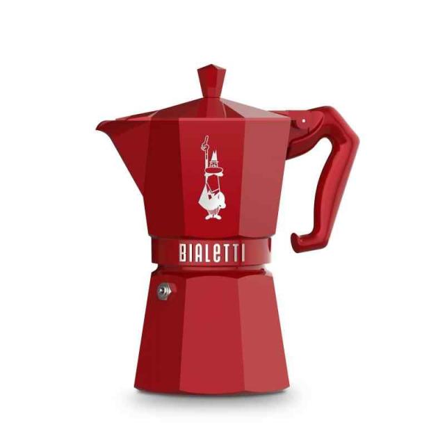 Bialetti (ビアレッティ) モカエクスクルーシブ イタリアンレッド 6カップ用 直火式 (コーヒーメーカー エスプレッソメーカー マキネッタ)