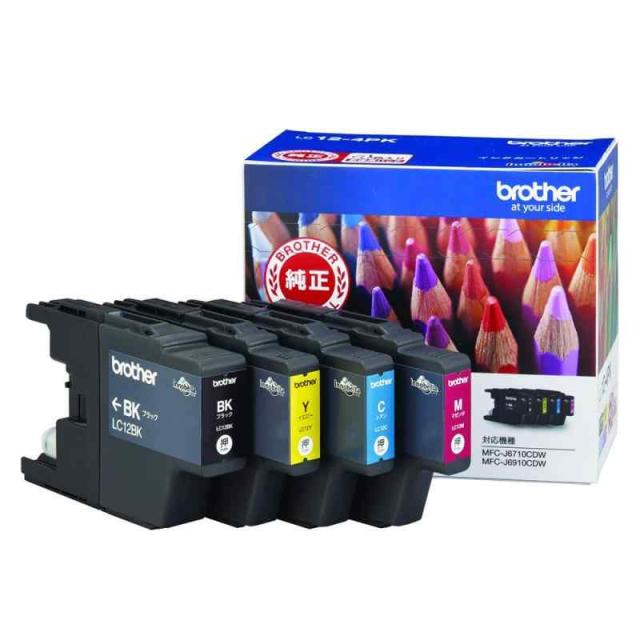 ブラザー工業 【brother純正】インクカートリッジ4色パック LC12-4PK
