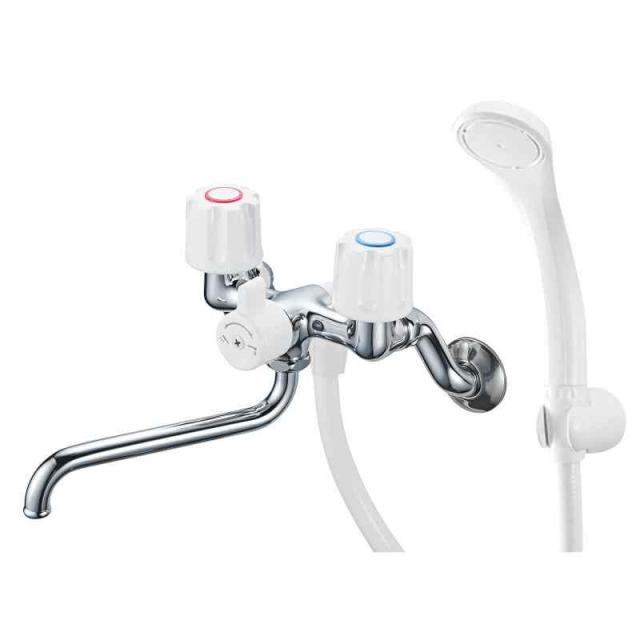 SANEI(旧社名:三栄水栓製作所)ツーバルブシャワー混合栓 ホース長さ160ｃｍ 一般地・寒冷地共用形 SK11-W-13 シルバーの通販は 9,372円