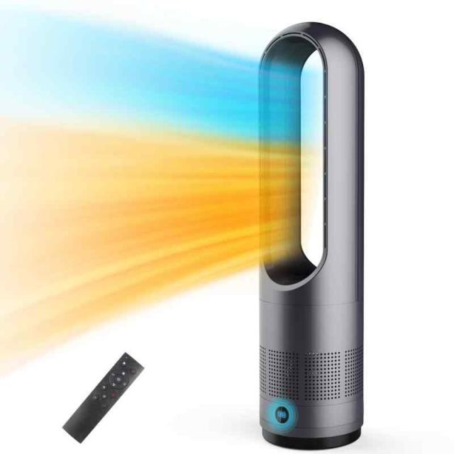 冷暖兼用・省エネ セラミックヒーター タワーファン DCモーター スリム