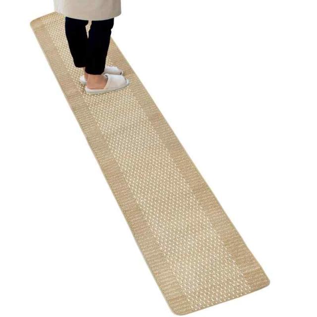 オカ(OKA) 優踏生洗いやすい キッチンマット (ベージュ, 45 x 270 cm (長方形))