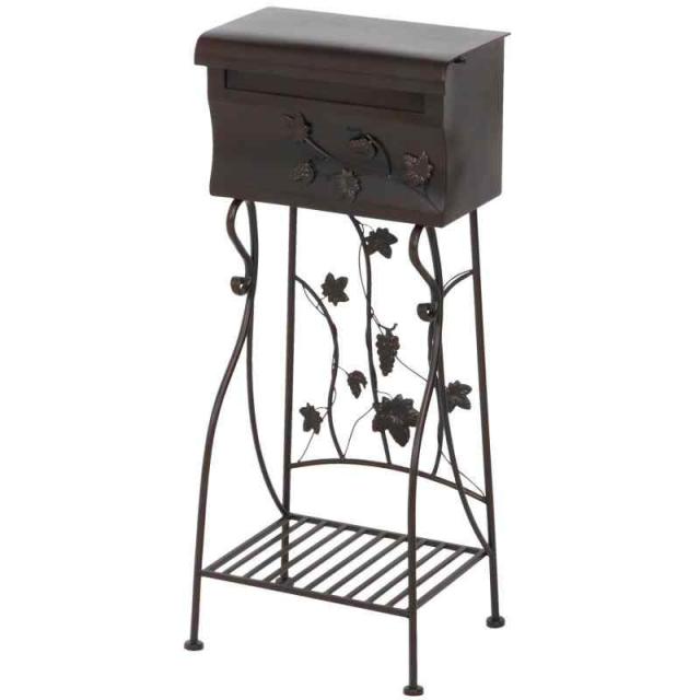 不二貿易 郵便ポスト 宅配ボックス 鍵穴付き 水濡れ防止 (ブラウン, グレープ)