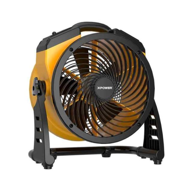 XPOWER密閉型モーター多機能プロフェッショナル空気循環ファン、フロアブロワー、軸流ファン (FC-100, Yellow)