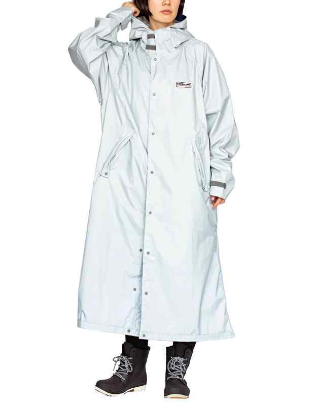 [ドキュメント] 東レエントラント使用 防水 透湿 軽量レインコート 7260 (L, シルバー)