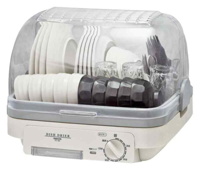 [山善] 食器乾燥器 大容量 (5人分) 120分 タイマー付き ライトグレー (自然対流式) (抗菌/防カビ) 小型 工事不要 YD-180(LH)の通販は