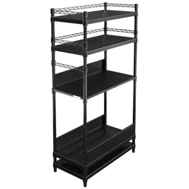 Bauhutte( バウヒュッテ ) デスクサイドラック ラージ パソコンラック pcラック ( 幅 70.4 × 奥行 36 × 高さ 151.3 cm ) ブラック BHS-700SM-BKの通販は