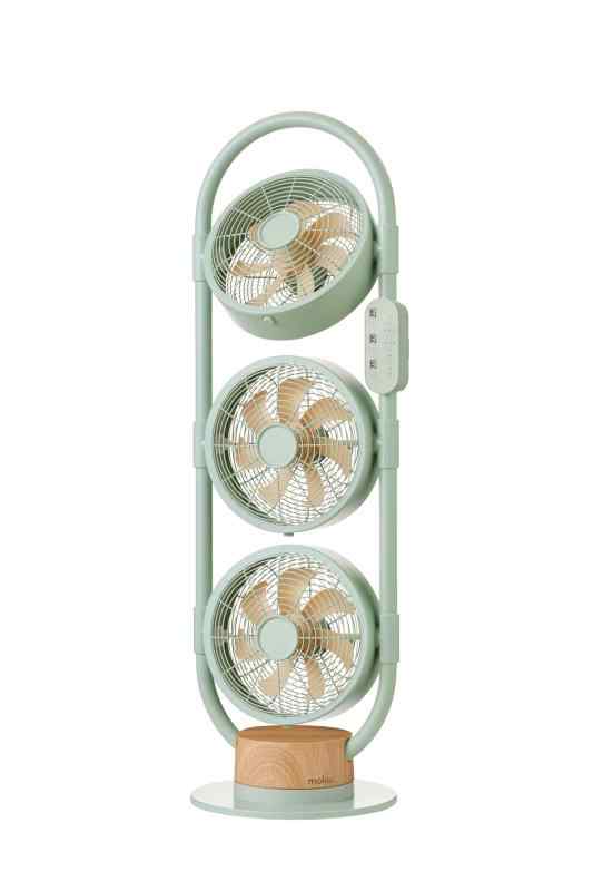 moku. DC3連マルチファン (グリーン×木目)の通販は 15,721円