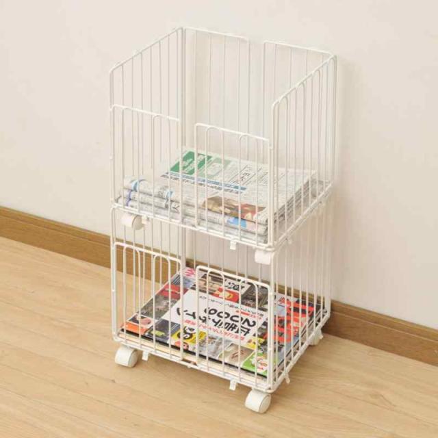 山善(YAMAZEN) 新聞ストッカー2段 ホワイト RSR-2C(WH)