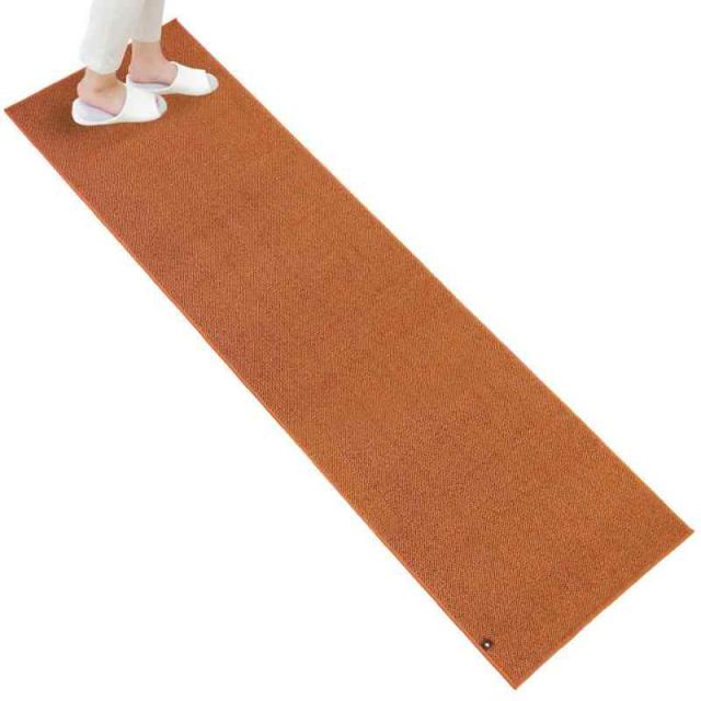 オカ(OKA) PLYS base (プリスベイス) キッチンマット (日本製 洗える モダン シンプル 滑り止め) (60 x 240 cm (長方形), オレンジ)