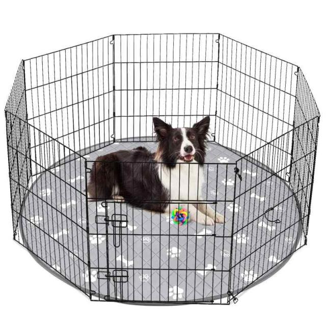 洗える ペットシーツ 丸型 八角形ペットサークルに最適 おしっこパッド 猫 犬用 多頭飼い ペット用 トイレ下敷きマット 速乾 脱臭 抗菌 滑り止め 大判サイズ (直径121cm, グレー) 5,453円