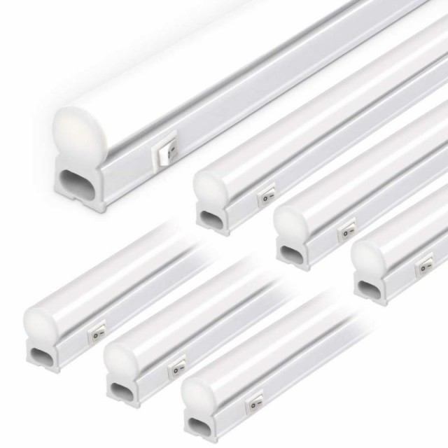 【スイッチ付器具一体型LED蛍光灯】長さ117cm 6000K昼光色 2200ルーメン 消費電力20W 配線工事不要 AC電源コード2m 連結コード付属 (120cm-6本)の通販は