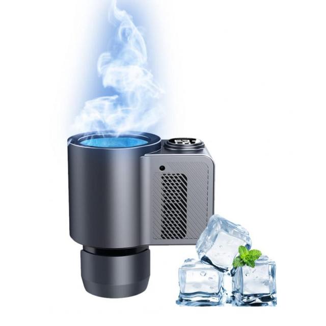 ドリンクホルダー 0℃〜65℃ 冷蔵・加熱 缶 カップ ホルダー ドリンク クーラー 温冷 保冷 保温 冷蔵庫 家庭用100-120Ｖ 車用12Ｖ 卓上 ペットボトル・缶対応 急速冷却 静音 シリコーンコースター付 ブラック (ブラック)