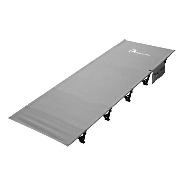 MOON LENCE キャンプ コット アウトドアベッド 折りたたみ キャンプベッド 簡易 コンパクト 超軽量 耐荷重160kg 枕*収納ケース*キャリーバッグ付き 防災 防水 通気性 (グレー)