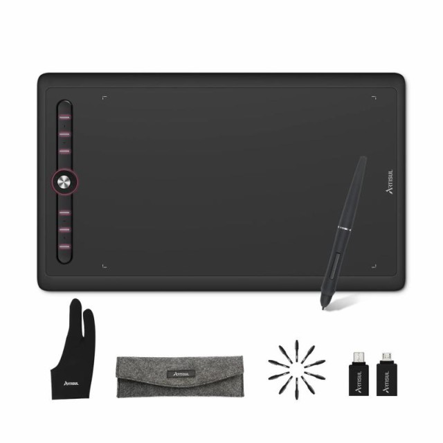 Artisul ペンタブ 板タブ スマホで使える 傾き検出機能 エクスプレスキー7個 Windows/Mac/Android対応 オンライン授業 ペンタブレット 10×6.3インチ 【Artisul M0610Pro】 （1年メーカー＋2ヶ月無料延長保の通販は 10,189円