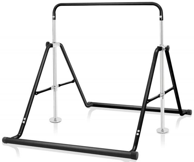 BangTong&Li 子供用 ぶら下がり鉄棒 折りたたみ 多機能 てつぼう 耐荷重(約)70kg 5段階高さ調節可 室内用 屋外使用可 逆上がり テツボウ (ブラック)